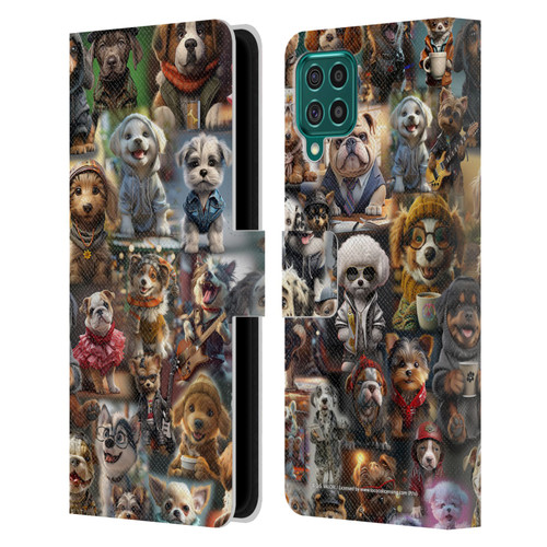D.S. Valori Kitty And Puppy Puppy Kingdom Leather Book Wallet Case Cover For Samsung Galaxy F62 (2021)