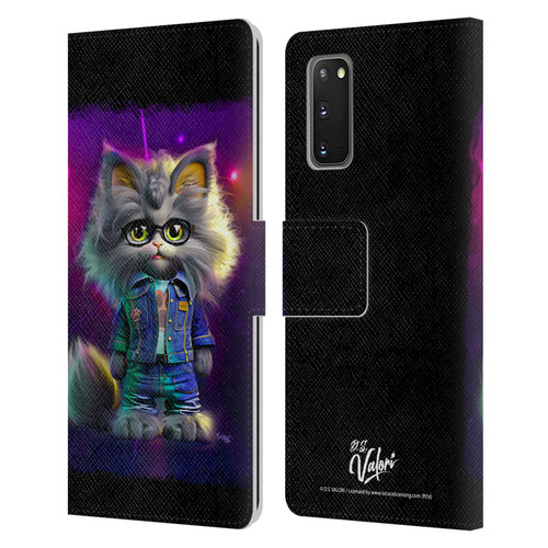 D.S. Valori Kitty And Puppy Kitty In Jeans Leather Book Wallet Case Cover For Samsung Galaxy S20 / S20 5G