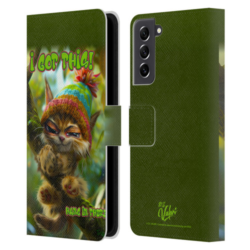 D.S. Valori Kitty And Puppy I Got This Leather Book Wallet Case Cover For Samsung Galaxy S21 FE 5G