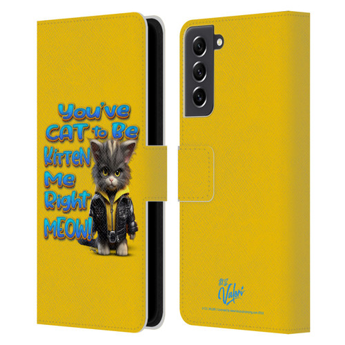 D.S. Valori Kitty And Puppy You've Cat To Be Kitten Me Leather Book Wallet Case Cover For Samsung Galaxy S21 FE 5G