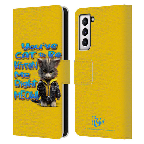 D.S. Valori Kitty And Puppy You've Cat To Be Kitten Me Leather Book Wallet Case Cover For Samsung Galaxy S21 5G