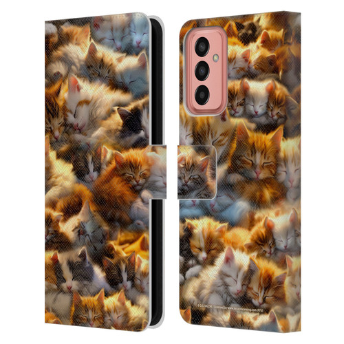 D.S. Valori Kitty And Puppy Kitty Dreams Leather Book Wallet Case Cover For Samsung Galaxy M13 (2022)