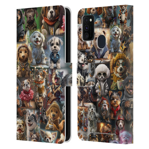 D.S. Valori Kitty And Puppy Puppy Kingdom Leather Book Wallet Case Cover For Samsung Galaxy M30s (2019)/M21 (2020)