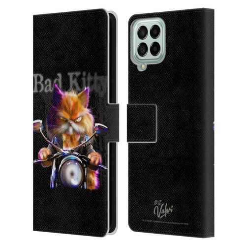 D.S. Valori Kitty And Puppy Bad Kitty Leather Book Wallet Case Cover For Samsung Galaxy M53 (2022)