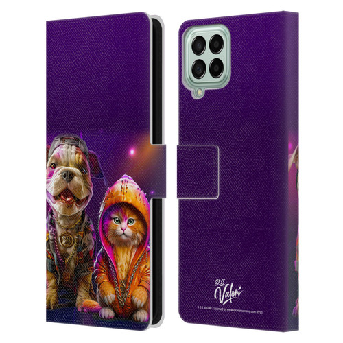 D.S. Valori Kitty And Puppy Hip Hop Pals Leather Book Wallet Case Cover For Samsung Galaxy M53 (2022)