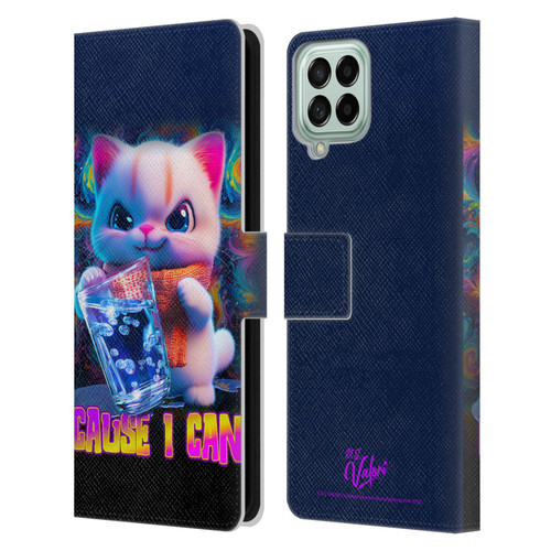 D.S. Valori Kitty And Puppy Kitty Cause I Can Leather Book Wallet Case Cover For Samsung Galaxy M53 (2022)