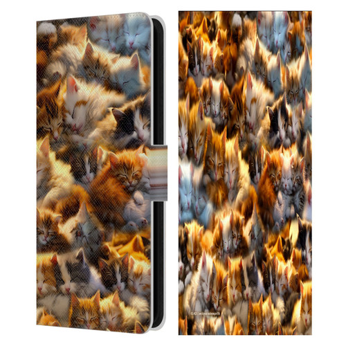 D.S. Valori Kitty And Puppy Kitty Dreams Leather Book Wallet Case Cover For Samsung Galaxy S23 FE 5G