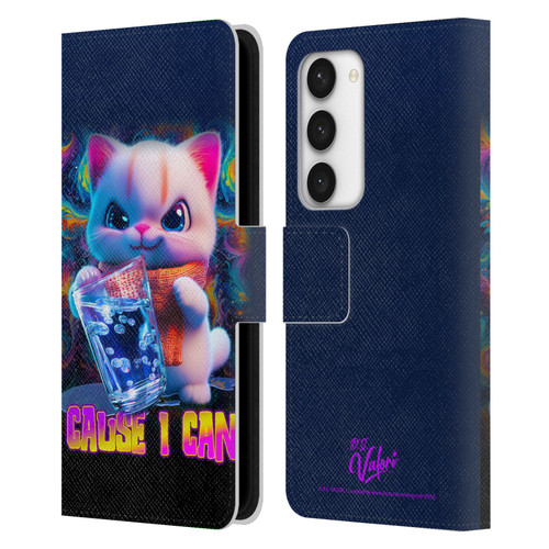 D.S. Valori Kitty And Puppy Kitty Cause I Can Leather Book Wallet Case Cover For Samsung Galaxy S23 5G
