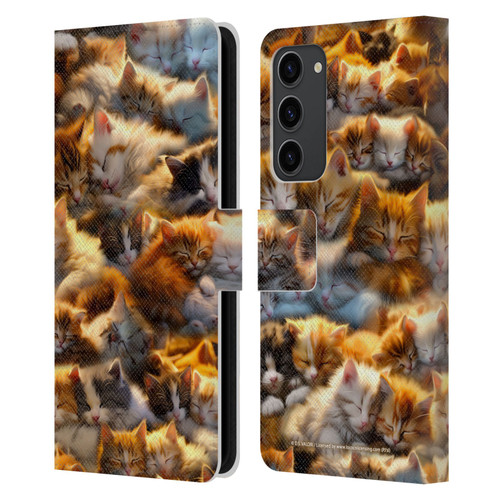 D.S. Valori Kitty And Puppy Kitty Dreams Leather Book Wallet Case Cover For Samsung Galaxy S23+ 5G