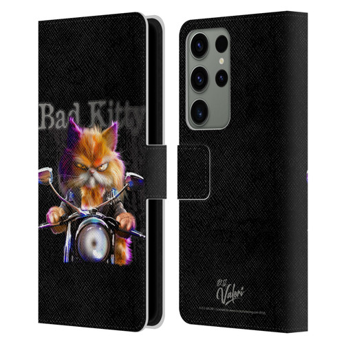 D.S. Valori Kitty And Puppy Bad Kitty Leather Book Wallet Case Cover For Samsung Galaxy S23 Ultra 5G