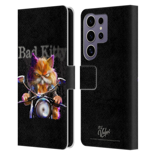 D.S. Valori Kitty And Puppy Bad Kitty Leather Book Wallet Case Cover For Samsung Galaxy S25 Ultra