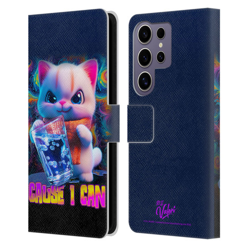 D.S. Valori Kitty And Puppy Kitty Cause I Can Leather Book Wallet Case Cover For Samsung Galaxy S25 Ultra