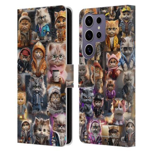D.S. Valori Kitty And Puppy Kitty Kingdom Leather Book Wallet Case Cover For Samsung Galaxy S25 Ultra