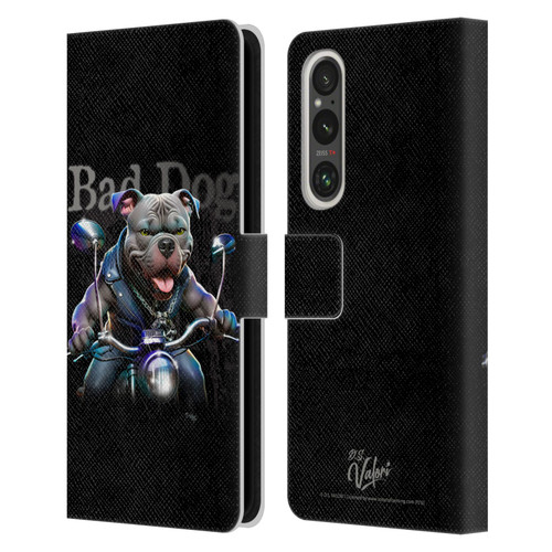 D.S. Valori Kitty And Puppy Bad Dog Leather Book Wallet Case Cover For Sony Xperia 1 V 5G
