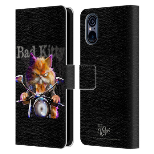 D.S. Valori Kitty And Puppy Bad Kitty Leather Book Wallet Case Cover For Sony Xperia 5 V 5G