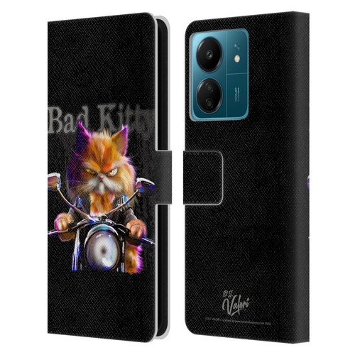 D.S. Valori Kitty And Puppy Bad Kitty Leather Book Wallet Case Cover For Xiaomi Redmi 13C 4G
