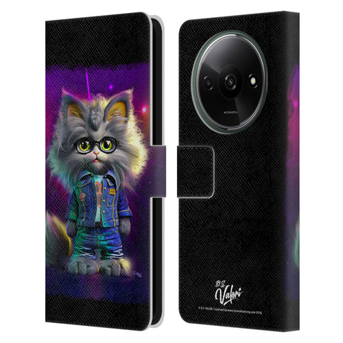 D.S. Valori Kitty And Puppy Kitty In Jeans Leather Book Wallet Case Cover For Xiaomi Redmi A3