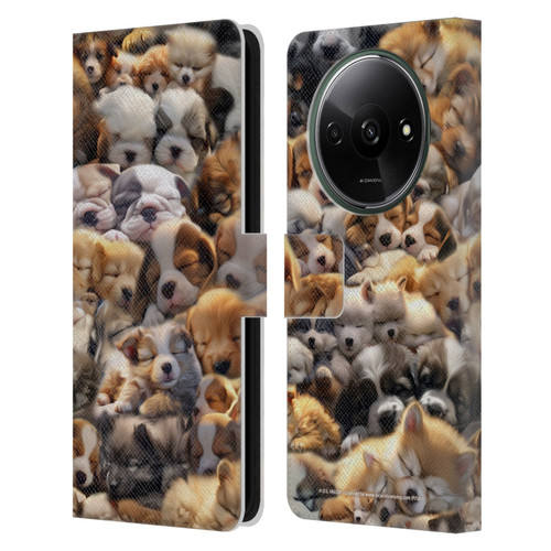 D.S. Valori Kitty And Puppy Puppy Dreams Leather Book Wallet Case Cover For Xiaomi Redmi A3