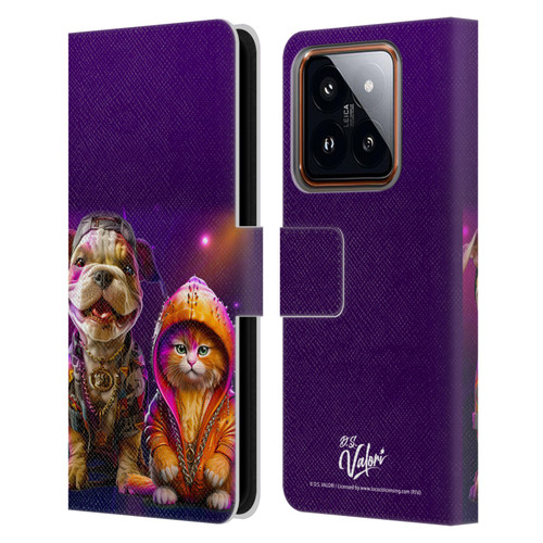 D.S. Valori Kitty And Puppy Hip Hop Pals Leather Book Wallet Case Cover For Xiaomi 14