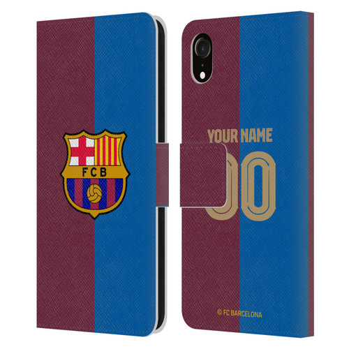 Custom Customised Personalised FC Barcelona 2024/25 Kit Home Leather Book Wallet Case Cover For Apple iPhone XR