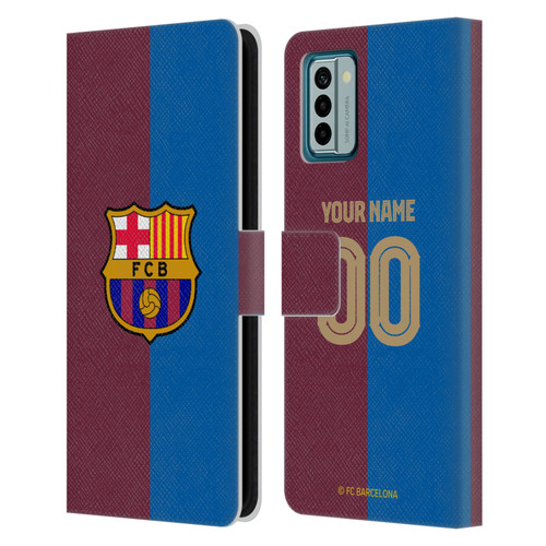 Custom Customised Personalised FC Barcelona 2024/25 Kit Home Leather Book Wallet Case Cover For Nokia G42