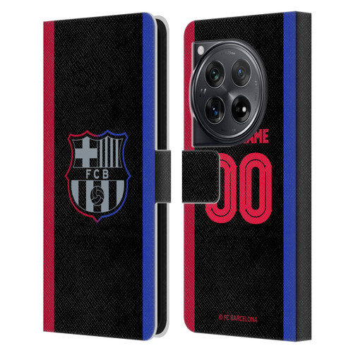 Custom Customised Personalised FC Barcelona 2024/25 Kit Away Leather Book Wallet Case Cover For OnePlus 12
