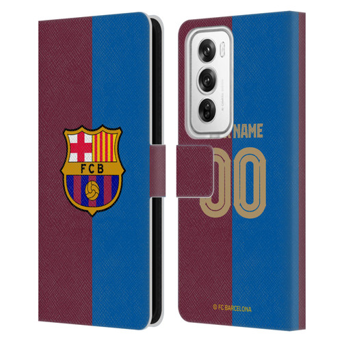 Custom Customised Personalised FC Barcelona 2024/25 Kit Home Leather Book Wallet Case Cover For OPPO Reno12 Pro 5G