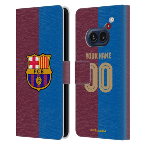 Custom Customised Personalised FC Barcelona 2024/25 Kit Home Leather Book Wallet Case Cover For Nothing Phone (2a)