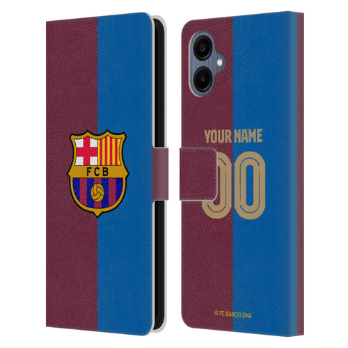 Custom Customised Personalised FC Barcelona 2024/25 Kit Home Leather Book Wallet Case Cover For Samsung Galaxy A06 4G