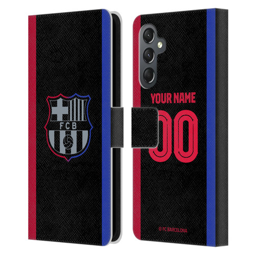 Custom Customised Personalised FC Barcelona 2024/25 Kit Away Leather Book Wallet Case Cover For Samsung Galaxy A25 5G