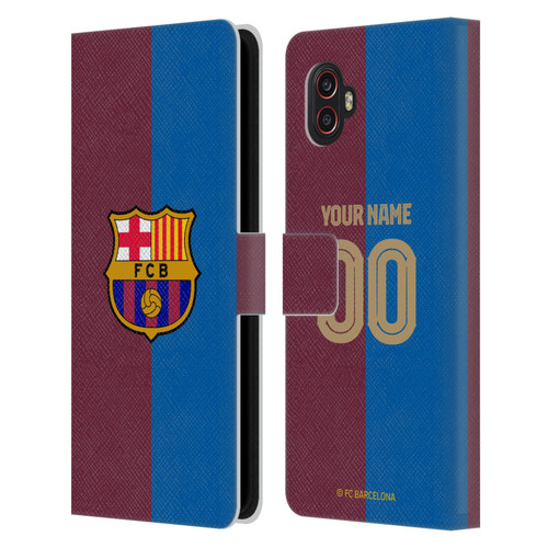 Custom Customised Personalised FC Barcelona 2024/25 Kit Home Leather Book Wallet Case Cover For Samsung Galaxy Xcover6 Pro/Pro2