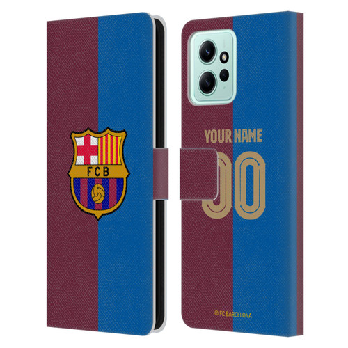 Custom Customised Personalised FC Barcelona 2024/25 Kit Home Leather Book Wallet Case Cover For Xiaomi Redmi 12