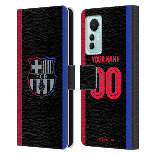 Custom Customised Personalised FC Barcelona 2024/25 Kit Away Leather Book Wallet Case Cover For Xiaomi 12 Lite