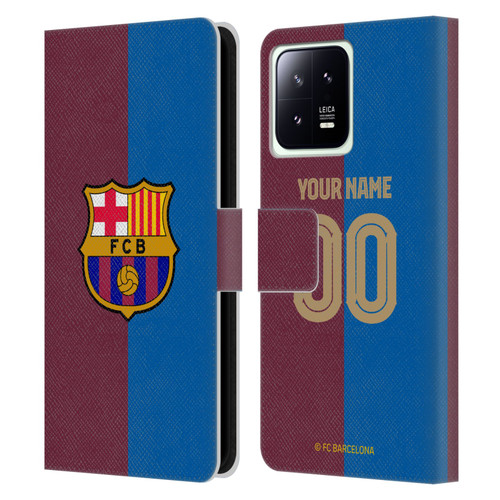 Custom Customised Personalised FC Barcelona 2024/25 Kit Home Leather Book Wallet Case Cover For Xiaomi 13 5G Custom Customised Personalised FC Barcelona 2024/25 Kit Home Leather Book Wallet Case Cover For Xiaomi 13 5G