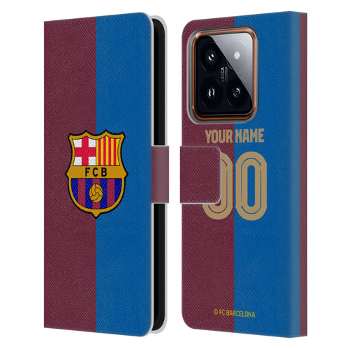 Custom Customised Personalised FC Barcelona 2024/25 Kit Home Leather Book Wallet Case Cover For Xiaomi 14