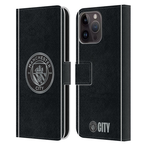 Manchester City Man City FC 2025/26 Badge Kit Away Leather Book Wallet Case Cover For Apple iPhone 15 Pro Max