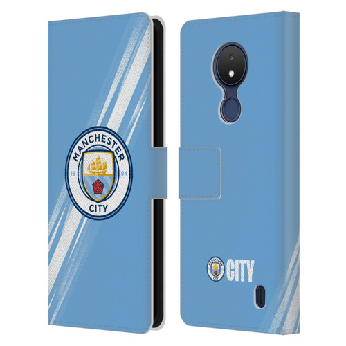 Manchester City Man City FC 2025/26 Badge Kit Home Leather Book Wallet Case Cover For Nokia C21