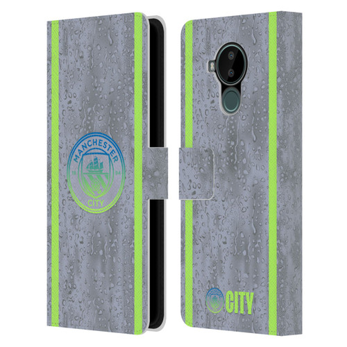 Manchester City Man City FC 2025/26 Badge Kit Third Leather Book Wallet Case Cover For Nokia C30