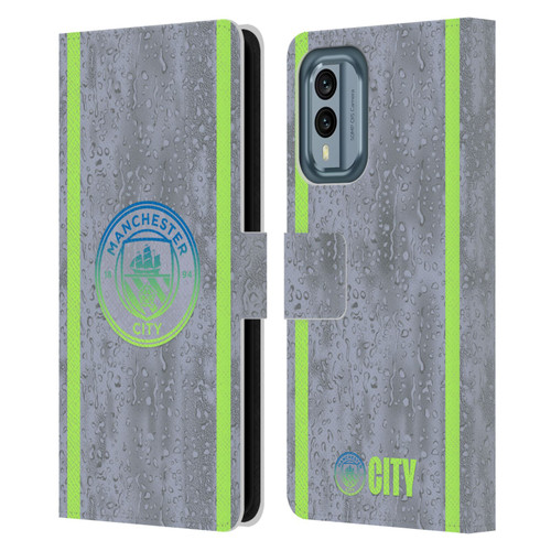 Manchester City Man City FC 2025/26 Badge Kit Third Leather Book Wallet Case Cover For Nokia X30