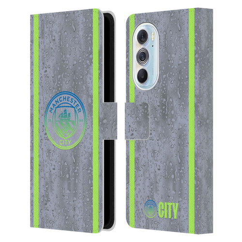 Manchester City Man City FC 2025/26 Badge Kit Third Leather Book Wallet Case Cover For Motorola Edge X30