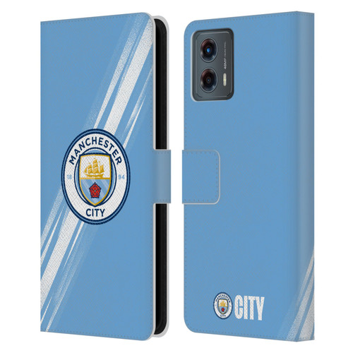 Manchester City Man City FC 2025/26 Badge Kit Home Leather Book Wallet Case Cover For Motorola Moto G (2023)