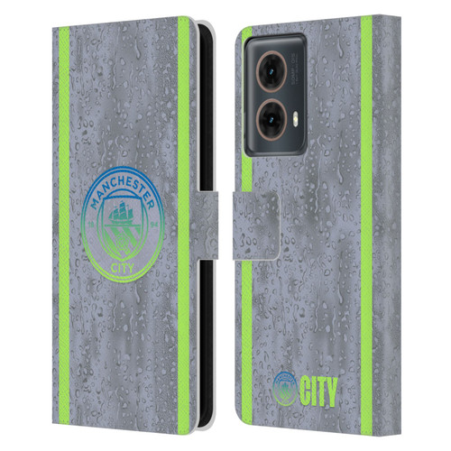 Manchester City Man City FC 2025/26 Badge Kit Third Leather Book Wallet Case Cover For Motorola Moto G85