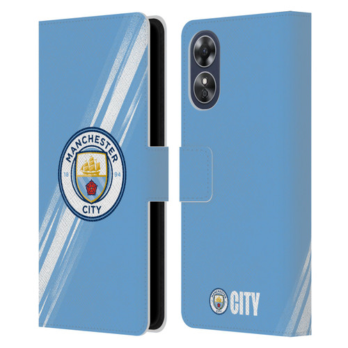 Manchester City Man City FC 2025/26 Badge Kit Home Leather Book Wallet Case Cover For OPPO A17