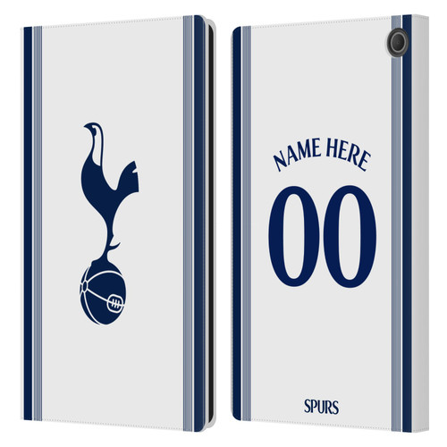 Custom Customised Personalised Tottenham Hotspur F.C. 2024/25 Badge Kit Home Leather Book Wallet Case Cover For Amazon Fire Max 11 2023