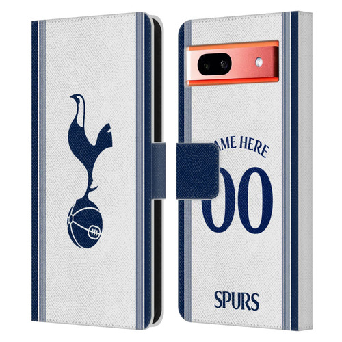 Custom Customised Personalised Tottenham Hotspur F.C. 2024/25 Badge Kit Home Leather Book Wallet Case Cover For Google Pixel 7a