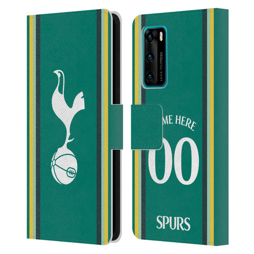 Custom Customised Personalised Tottenham Hotspur F.C. 2024/25 Badge Kit Third Leather Book Wallet Case Cover For Huawei P40 5G