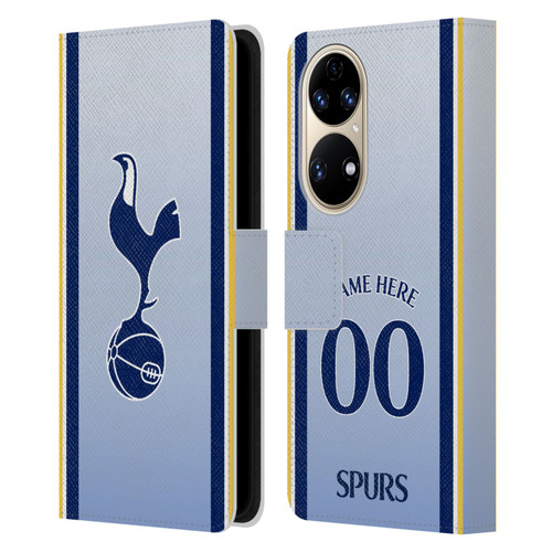 Custom Customised Personalised Tottenham Hotspur F.C. 2024/25 Badge Kit Away Leather Book Wallet Case Cover For Huawei P50