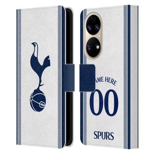 Custom Customised Personalised Tottenham Hotspur F.C. 2024/25 Badge Kit Home Leather Book Wallet Case Cover For Huawei P50