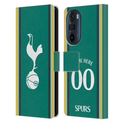 Custom Customised Personalised Tottenham Hotspur F.C. 2024/25 Badge Kit Third Leather Book Wallet Case Cover For Motorola Edge 30