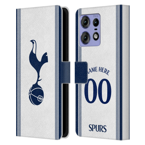 Custom Customised Personalised Tottenham Hotspur F.C. 2024/25 Badge Kit Home Leather Book Wallet Case Cover For Motorola Edge 50 Pro
